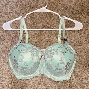Victoria’s Secret Dream Angels Shine Strap Rhinestone Lined Demi Bra 32DDD